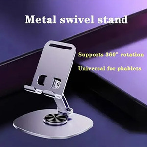 Mobile Phone stand for Desk/Bed,360 Degree Rotating,adjustable Foldable Cell Phone Holder,Aluminum Office Desk Accessories All Phones